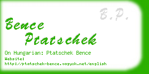 bence ptatschek business card